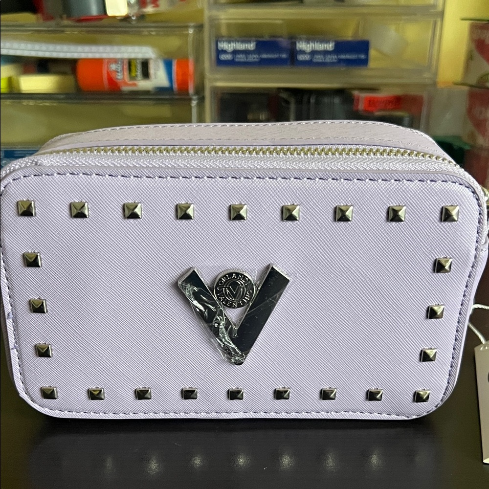 Valentino Pale Lilac Studded Mini Crossbody